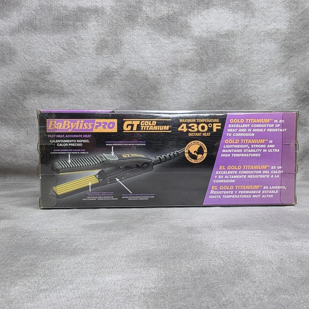BaByliss Pro GT Gold Titanium Mini Crimping Iron 5/8